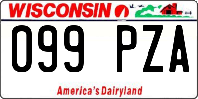 WI license plate 099PZA