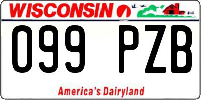 WI license plate 099PZB