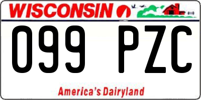 WI license plate 099PZC