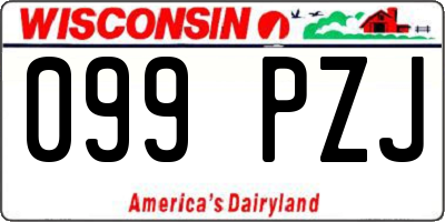WI license plate 099PZJ