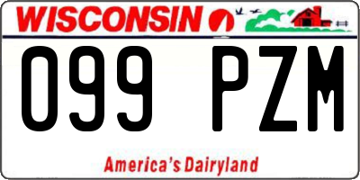 WI license plate 099PZM