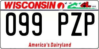 WI license plate 099PZP