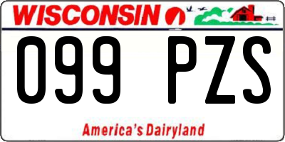 WI license plate 099PZS