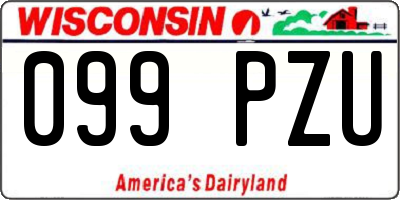 WI license plate 099PZU