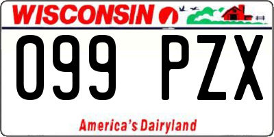 WI license plate 099PZX