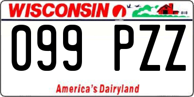 WI license plate 099PZZ