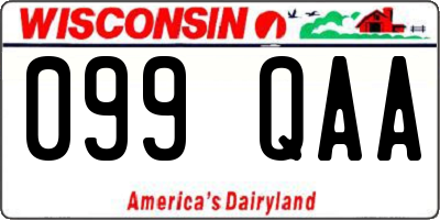 WI license plate 099QAA