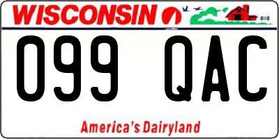 WI license plate 099QAC
