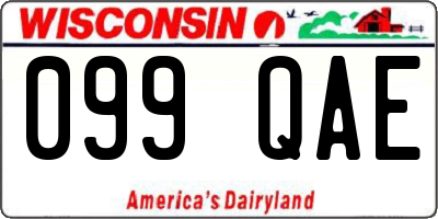 WI license plate 099QAE