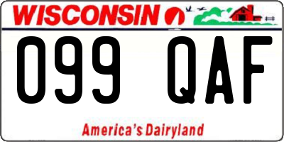 WI license plate 099QAF