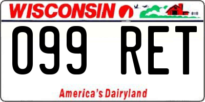 WI license plate 099RET