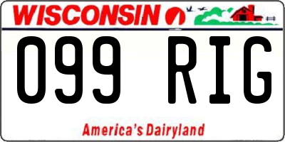 WI license plate 099RIG