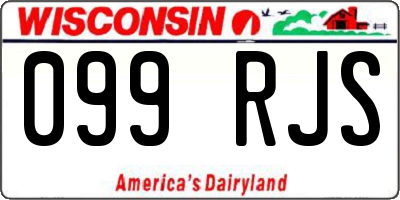 WI license plate 099RJS