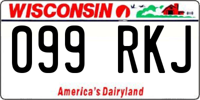 WI license plate 099RKJ
