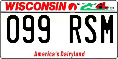 WI license plate 099RSM