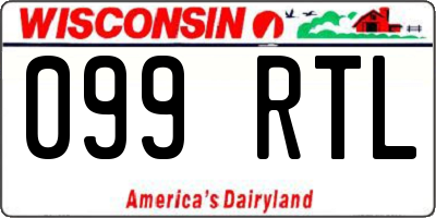 WI license plate 099RTL