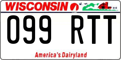 WI license plate 099RTT
