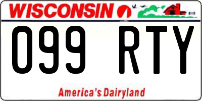 WI license plate 099RTY