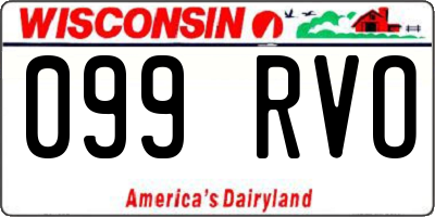 WI license plate 099RVO