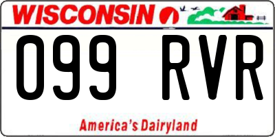 WI license plate 099RVR
