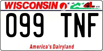 WI license plate 099TNF