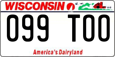 WI license plate 099TOO