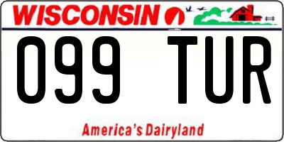 WI license plate 099TUR