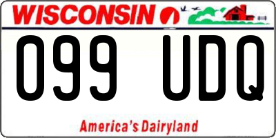 WI license plate 099UDQ