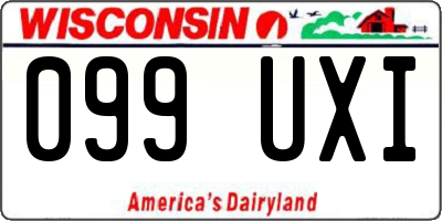 WI license plate 099UXI