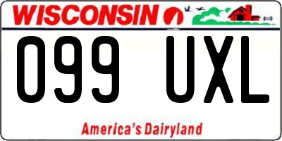 WI license plate 099UXL