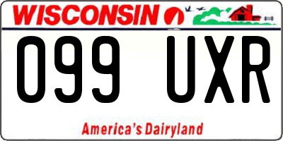 WI license plate 099UXR