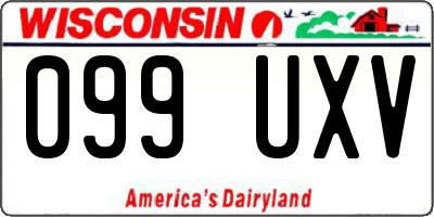 WI license plate 099UXV