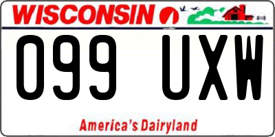 WI license plate 099UXW