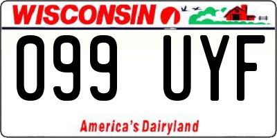 WI license plate 099UYF