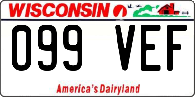 WI license plate 099VEF