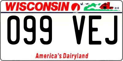WI license plate 099VEJ