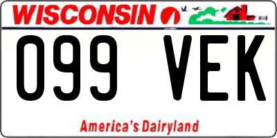 WI license plate 099VEK