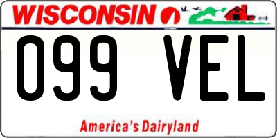 WI license plate 099VEL