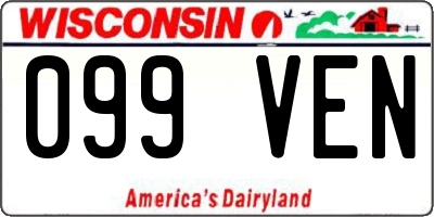 WI license plate 099VEN