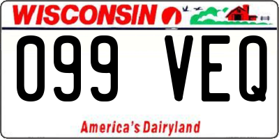 WI license plate 099VEQ