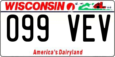 WI license plate 099VEV