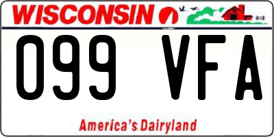 WI license plate 099VFA