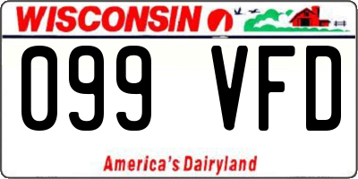 WI license plate 099VFD