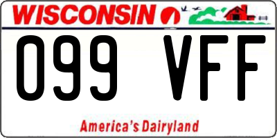 WI license plate 099VFF