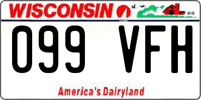 WI license plate 099VFH