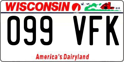 WI license plate 099VFK