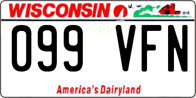 WI license plate 099VFN