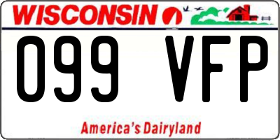 WI license plate 099VFP