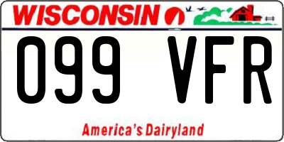 WI license plate 099VFR