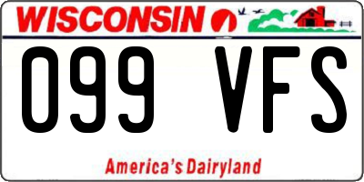 WI license plate 099VFS